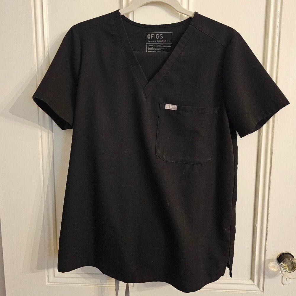 Figs Women's Scrub Set - Black Sz M Reg Livingston Pant Catarina Top EUC